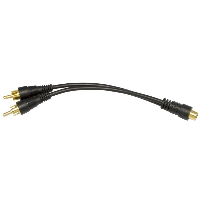 Raptor ISRCA-Y2 RCA Y Adapter Interconnet Audio Cable Amp Wire 2 Female 1 Male 