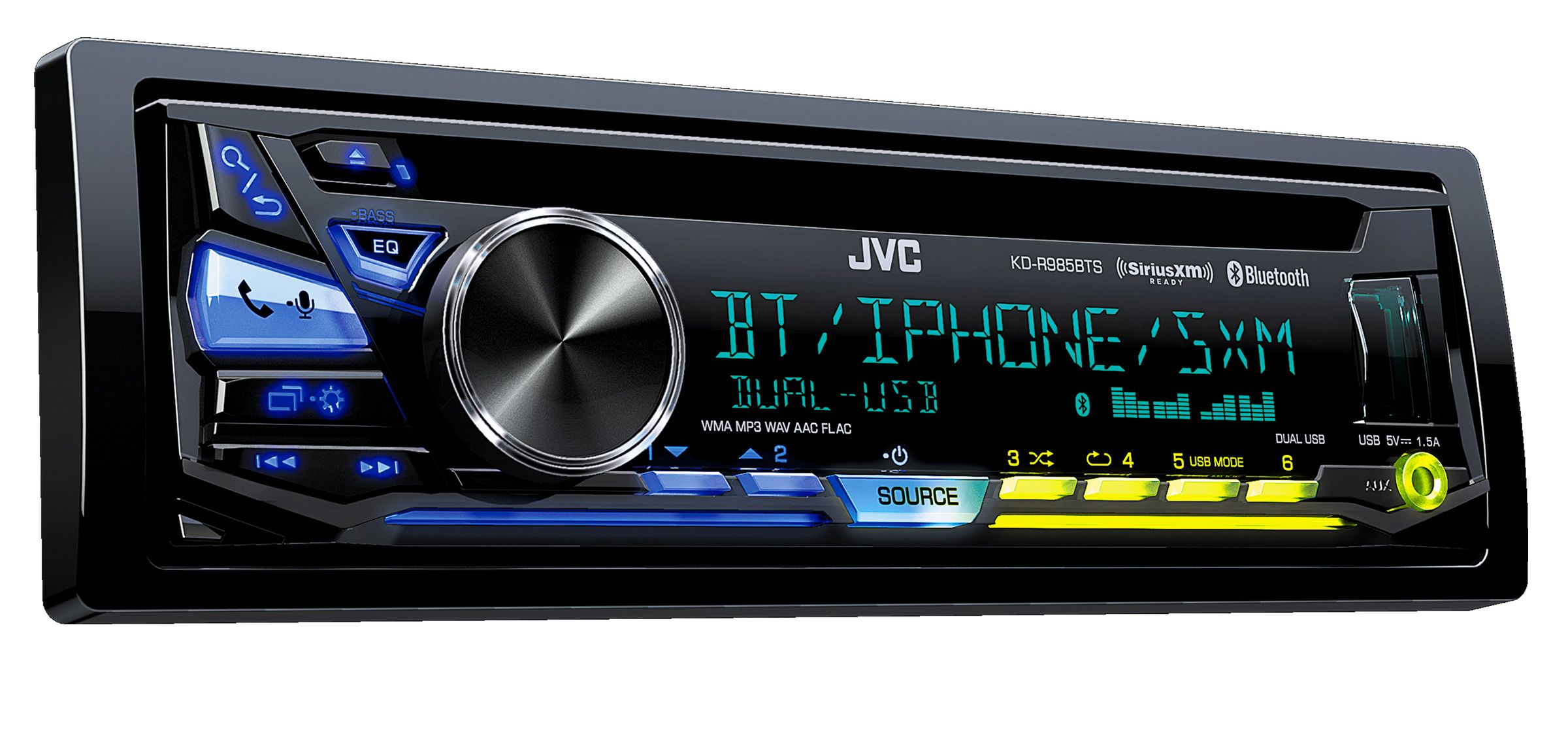 JVC KD-R985BTS Single DIN Bluetooth CD Receiver with Dual USB