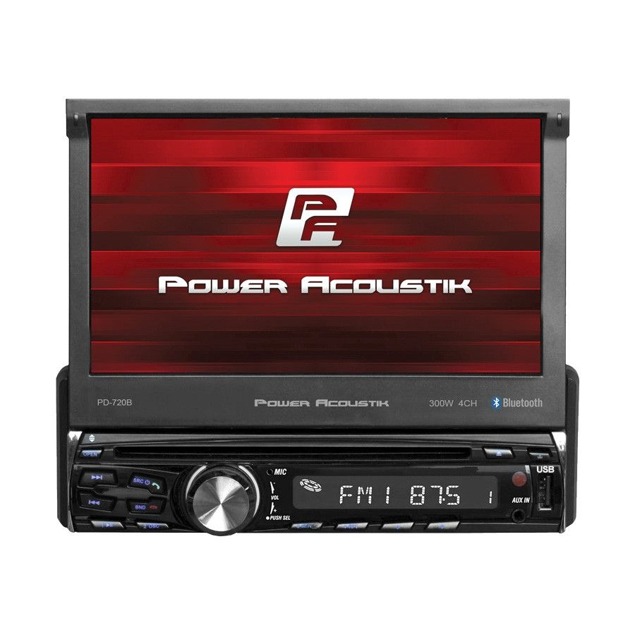 Power Acoustik PD-720B Single DIN with 7-inch Motorized LCD Touchscreen CD/MP3 Car Stereo with Bluetooth DVD 