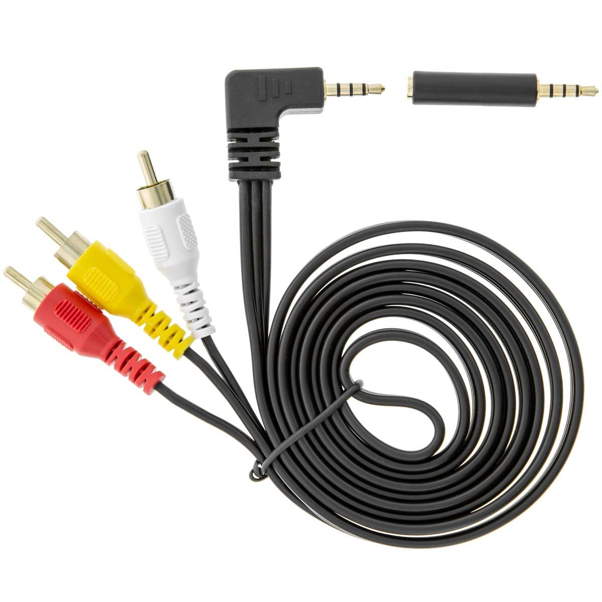 ~3 feet kenable 3.5mm 4 Pole Jack Plug to 3 x RCA Phono Composite & Audio Cable 1m