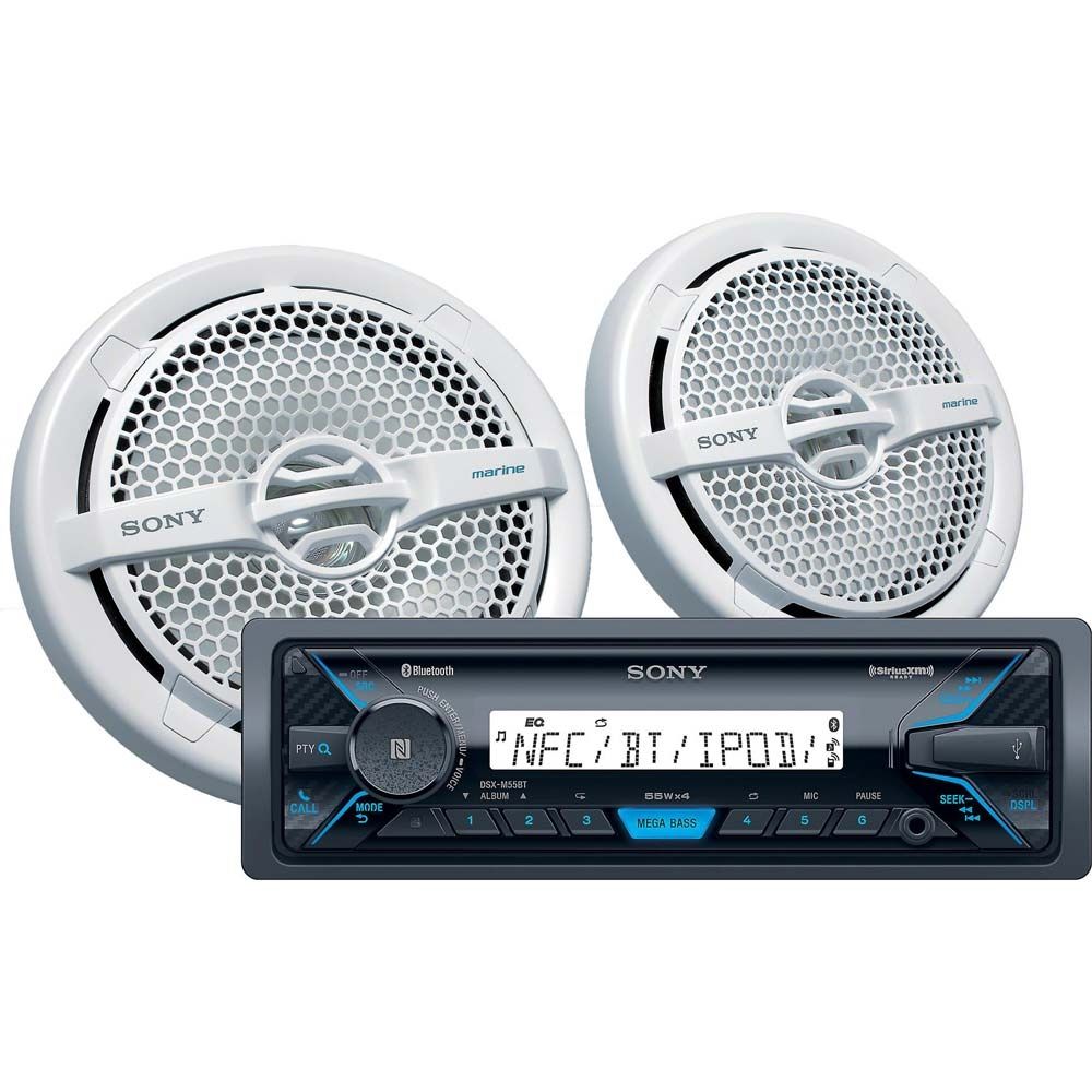Sony DSXM55BT Bluetooth Marine Digital Media Stereo Receiver SiriusXM Ready Single DIN 