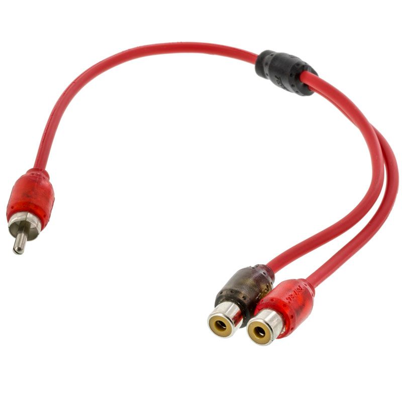 T-Spec V6RCA-Y2 V6 Series Two-channel RCA Audio Y-Cable in Red