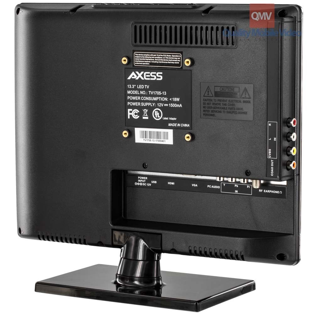 Axess TV170513 13" 12 Volt HD LED TV with AC/DC power adapter