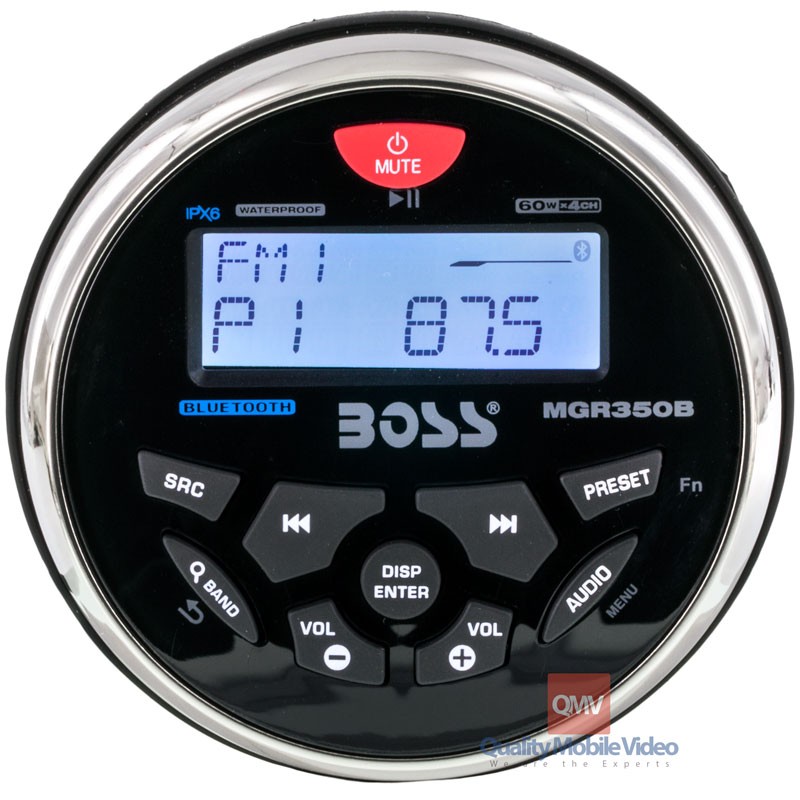Boss Audio MGR350B MarineGauge InDash Mechless AM/FM Receiver with
