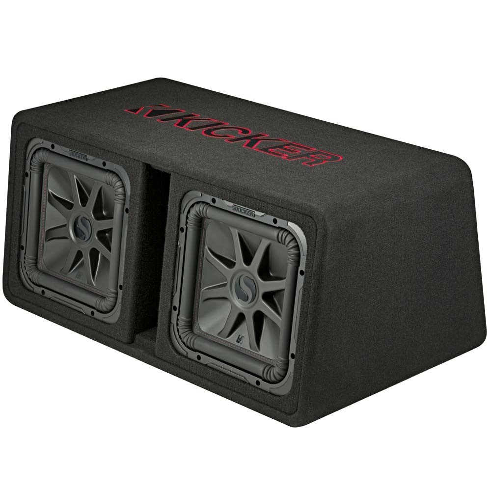 Kicker 45DL7R122 Dual 12 inch Square L7R Preloaded Subwoofer Enclosure