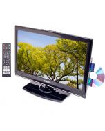 Axess TVD1801-19 19" LED 12 volt TV - Front right with DVD and remote