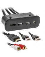 Axxess AXUSB-CH1 HDMI, Dual USB and 3.5mm Rectangle Panel Jack and Extension