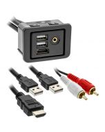 Axxess AXUSB-RAM1-6 HDMI, Dual USB and 3.5mm Rectangle Panel Jack and 6 foot Extension Cable