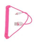 iStuff ICC-LC-PK5 USB Male to 8 Pin Lightening Pink Coiled Cable - Top view