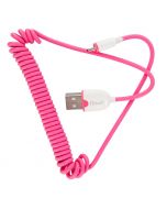 iStuff ICC-MU-PK5 USB Male to Micro USB Pink Coiled Cable - Top