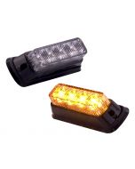Safesight UF9100B High Power Amber 4 LED Light with Chrome Mount Flange for RV, Bus or Truck - UL9100B