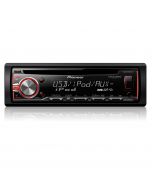 Pioneer DEH-X3800S Single-DIN In-Dash CD Car Stereo Receiver - Front with orange illumination