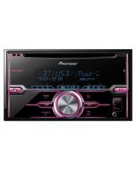 Pioneer FH-X520UI Double-DIN In-Dash Car Stereo - Front view pink illumination