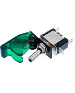 Quality Mobile Video 01004-G Large Tip illuminated SPDT Toggle Switch with Protective cover - Green