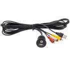 Accelevision USB35RCA USB and 3.5mm to RCA Auxiliary input jack panel with extension cable