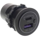 Accelevision USBR-QCW65 Flush Mount Full size USB jack and USBC Jack with 65-Watt Fast Charging