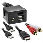 Axxess AXUSB-HK3 HDMI, Dual USB and 3.5mm Rectangle Panel Jack and Extension Cable