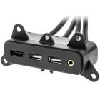 Axxess AXUSB-CH2 HDMI, Dual USB and 3.5mm Rectangle Panel Jack and Extension Cable