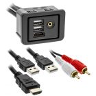 Axxess AXUSB-RAM1-6 HDMI, Dual USB and 3.5mm Rectangle Panel Jack and 6 foot Extension Cable