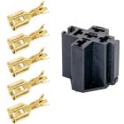 Quality Mobile Video BRSTP 12 VDC Automotive 5-Pin Relay Socket with interlock and (5) Crimp pins