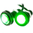 Heise HE-BALG 12 Volt Black Flush Mount 3 Watt LED Light - Green