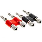 Raptor RCA100-BP (2) Double Nickel Banana Plug speaker connector - Black and Red