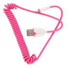 iStuff ICC-MU-PK5 USB Male to Micro USB Pink Coiled Cable