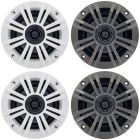 Kicker 41KM44CW KM Series 4 inch 2-Way 4 Ohm Coaxial Marine Speakers - Charcoal and White