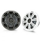 Kicker 45KM654 KM Series 6.5 inch 2-Way Coaxial Marine Speakers - White and Charcoal