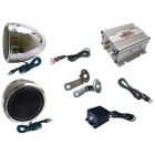Pyle PLMCA20 100-Watt Motorcycle Mount Amp with Dual Weatherproof Speakers and Aux Input
