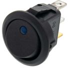 Quality Mobile Video 01002-B Pin illuminated SPST Round Rocker Switch - Blue