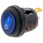 Quality Mobile Video 01006-B 10Amp LED illuminated SPST Round Rocker Switch - Blue