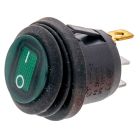 Quality Mobile Video 01006-G 10Amp LED illuminated SPST Round Rocker Switch - Green