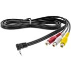 Quality Mobile Video KA60 3.5mm to RCA Audio Video input cable for Kenwood / JVC / Sony and Pioneer Radios