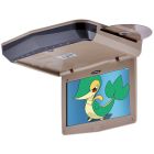 Quality Mobile Video QMV-RF90D-T 9 inch LED Overhead Flip Down Roof Mount Multimedia DVD LCD Monitor and Video Game System F9 Series S-Touch - Tan