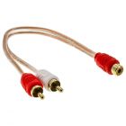 Raptor R2Y1F2M 1 Female to 2 Male Y-connector RCA cable