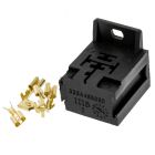 Quality Mobile Video RS102E 12 VDC Automotive 5-Pin Relay Socket with interlock, raw pins, and mounting tab