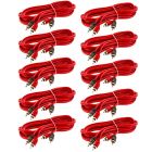 T-Spec V6RCA-102-10 10 Foot V6 Series Two-channel RCA Audio Cable in Red - 10 Pack