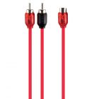 T-Spec V6RCA-Y1 V6 Series Two-channel RCA Audio Y-Cable in Red with One-Female and Two-Male Connectors