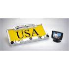 Boyo VTC433H Chrome license plate back up camera with 3 ultra sonic sensors