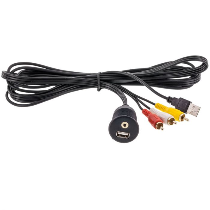 3.5mm Extension Cable Adapter Easily Mount USB Port and Headphone Jack  Ideal for Cars and Boats