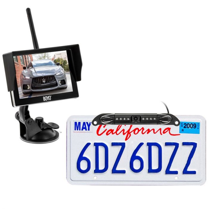 AUTO-VOX Solar Powered Wireless Backup Camera With 5 Inch Viewing Monitor 