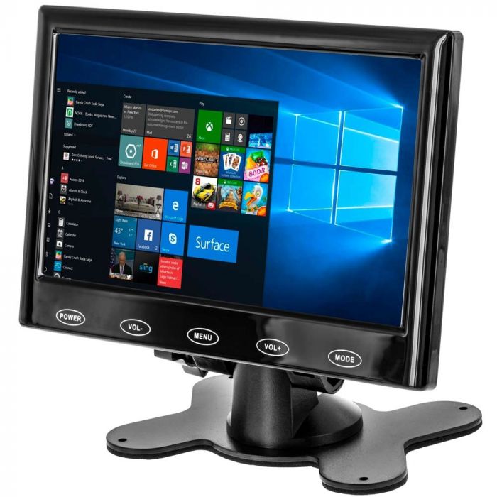 US-7'' TFT LCD Display AV/RCA/HDMI/VGA Car Monitors w/o Player for Raspberry Pi 