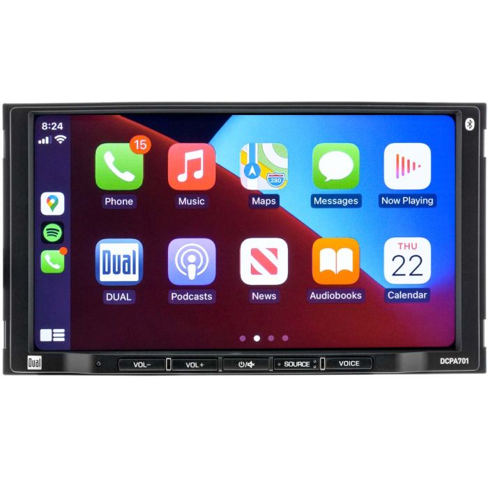 Dual DCPA701 7 Double DIN Multimedia Receiver with Apple