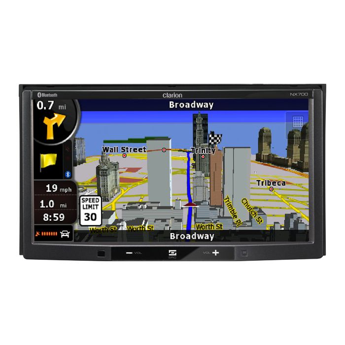 DISCONTINUED - Clarion NX700 7 inch In-Dash Double Din Touchscreen  DVD/CD/MP3/USB Receiver, Built-in Navigation and Bluetooth