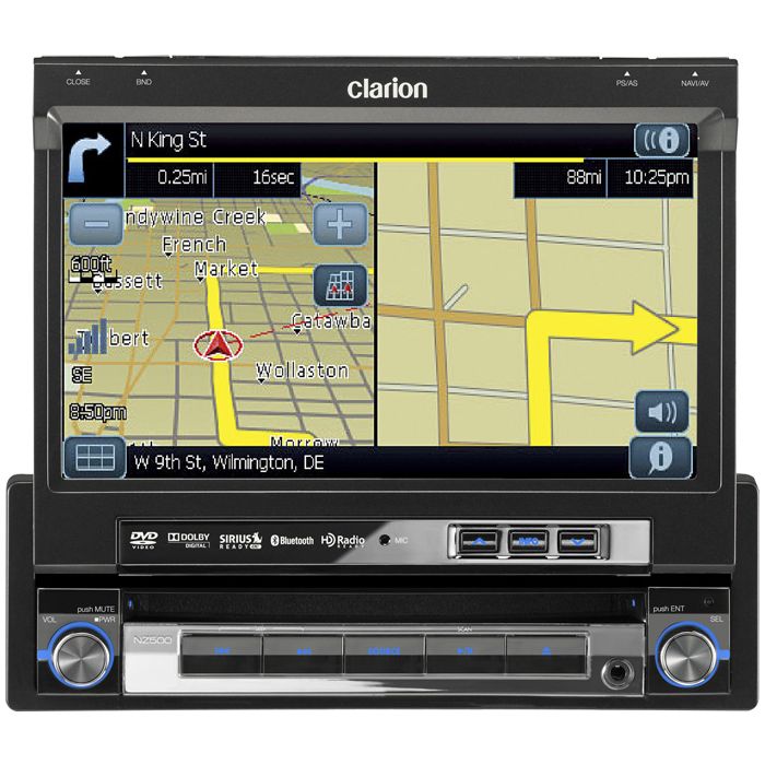 DISCONTINUED - Clarion NZ500 6.5 Inch In Dash Single Din Touchscreen  DVD/CD/MP3/USB Receiver, Built-in Navigation and Bluetooth