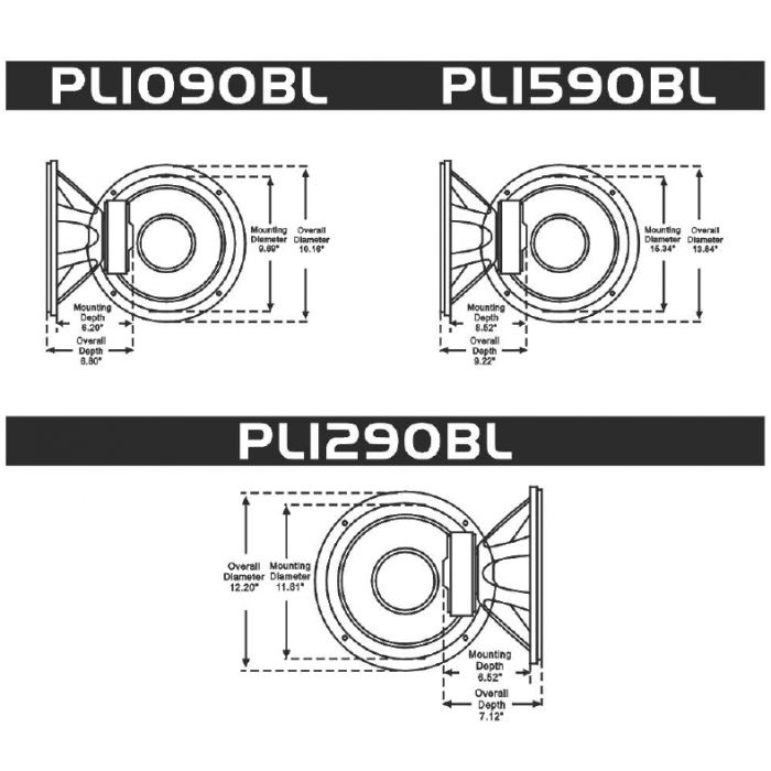 Subwoofer Pyle PLBW124 12" 600W RMS - Double Bobine 4+4 Ohms Pour Basses Profondes