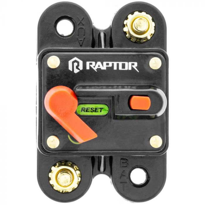 RED WOLF Interruttore automatico da 200 Amp con alette in rame, rondella in rame, impermeabile, con ripristino manuale, impermeabile, per auto, camion, autobus, camper, barca, veicoli marini, 12 V-48