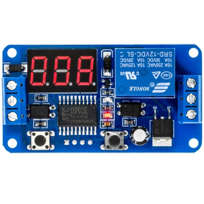 Digital Display LED Delay Timer Control Switch Relay Module Automation 12V Case 