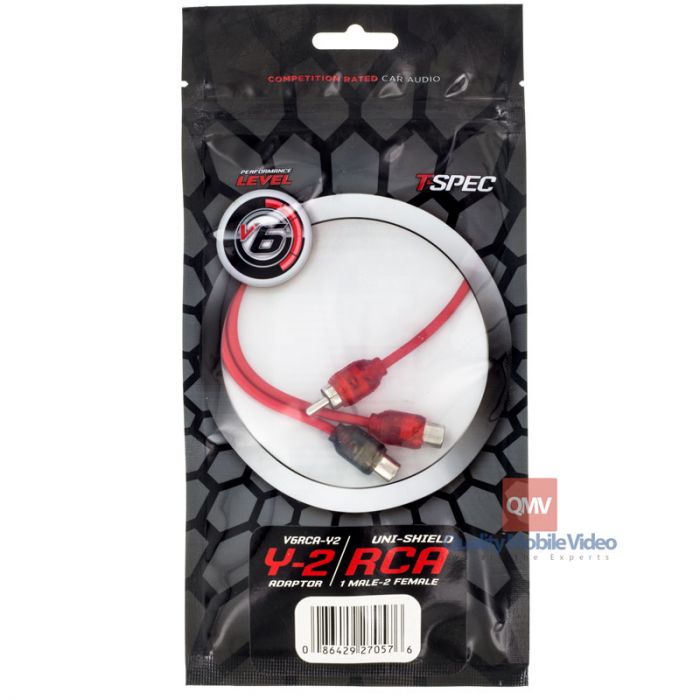 T-Spec V6RCA-Y2 V6 Series Two-channel RCA Audio Y-Cable in Red